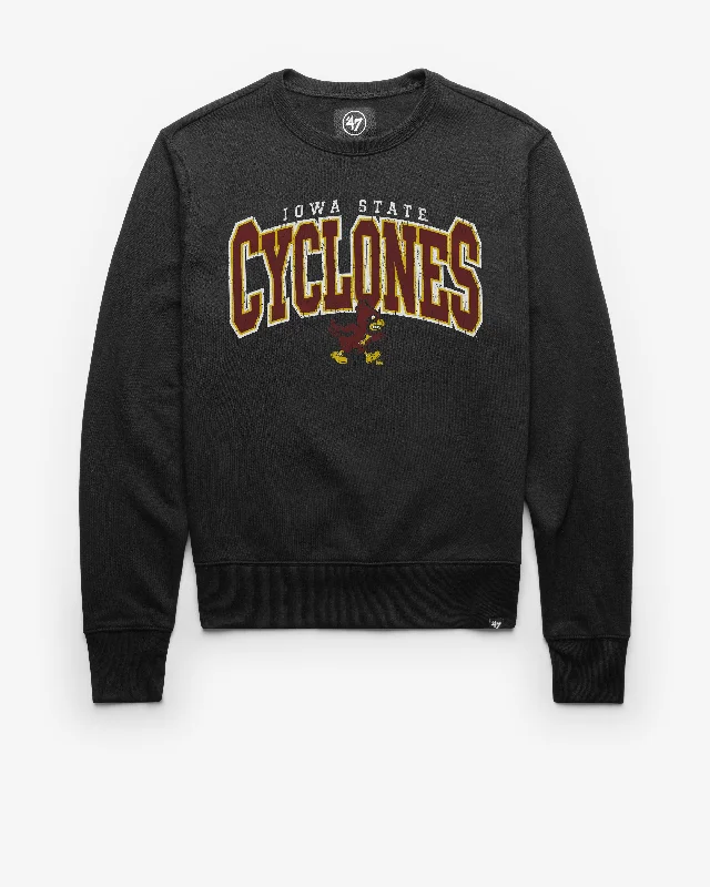 Zip - up men sweatshirt for easy on - and - off IOWA STATE CYCLONES VINTAGE VARSITY BLOCK '47 HEADLINE CREW