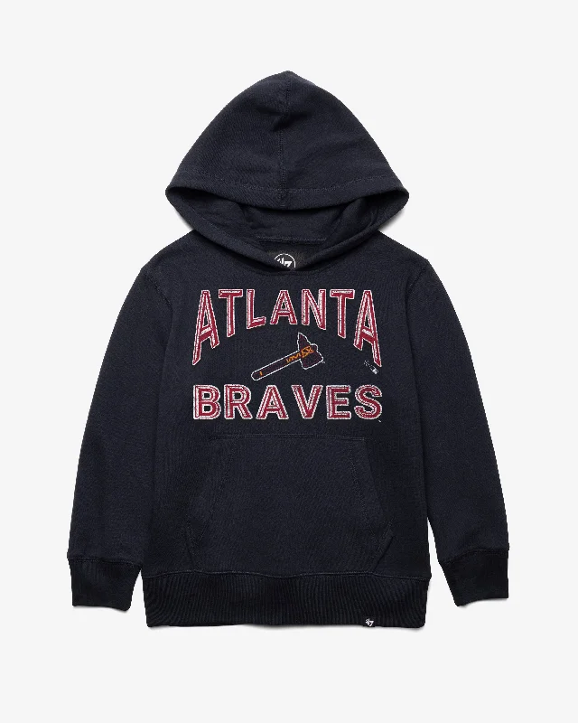 Oversized men sweatshirt for a relaxed fit ATLANTA BRAVES FAN OUT '47 HEADLINE HOOD KIDS Oversized men sweatshirt for a relaxed fit ATLANTA BRAVES FAN OUT '47 HEADLINE HOOD KIDS