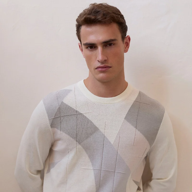 Men's Sweaters with Printed Logos for a Branded Look​ Men's Sweaters with Printed Logos for a Branded Look​ Abstract Crew Neck Sweater