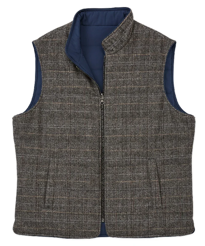   Quilted Wool-Blend Reversible Zip-Front Vest