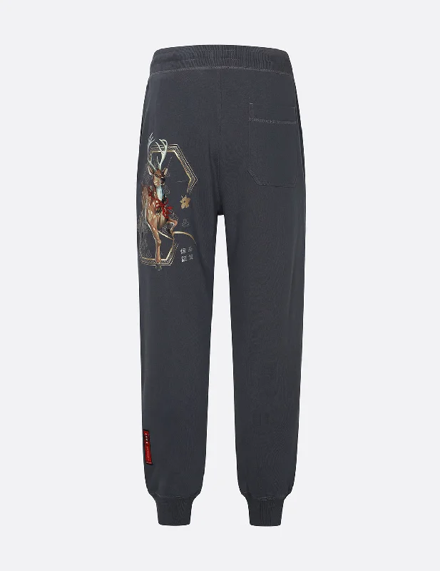 Divine Deer Print Regular fit Sweatpants