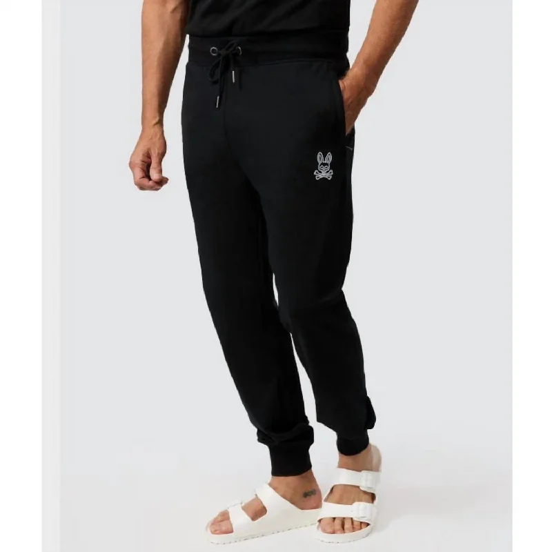 Gresham Embroidered Sweatpants In Black