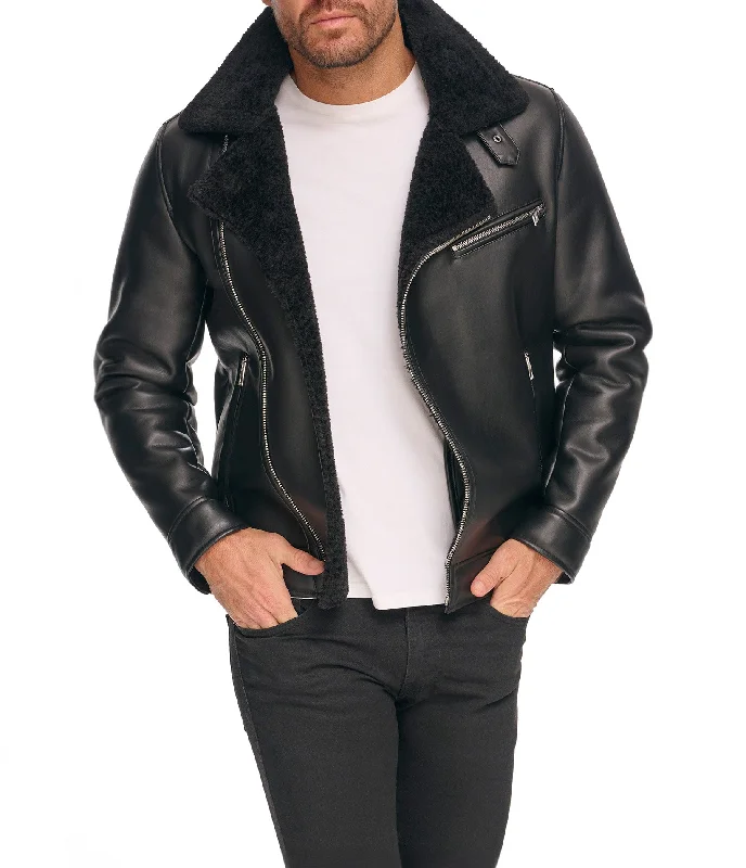 Asymmetrical Faux Shearling Jacket