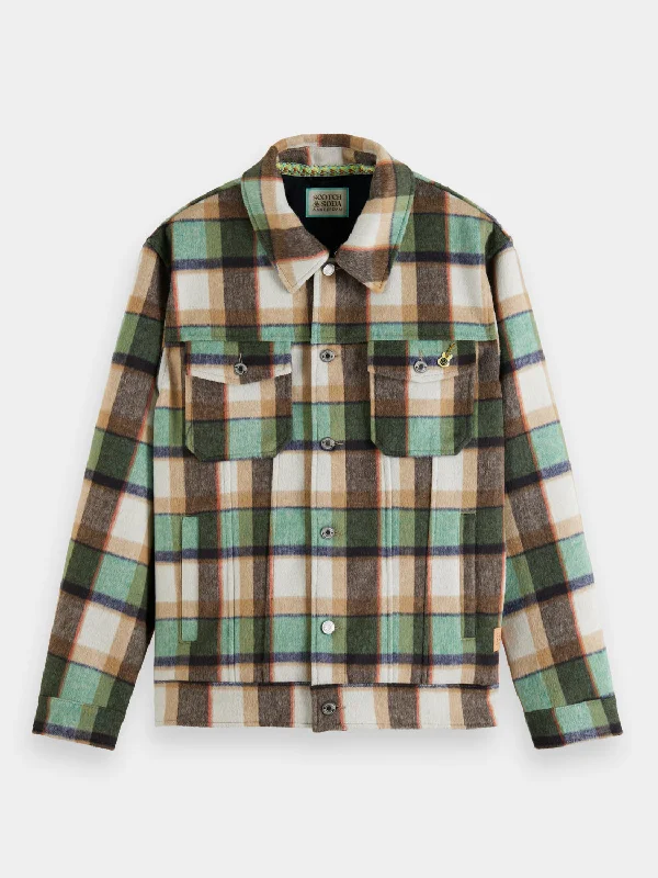 Brushed check overshirt