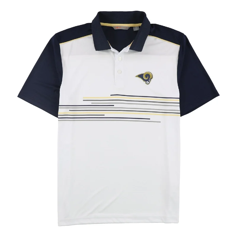 Cutter & Buck Mens LA Rams Rugby Polo Shirt, White, Large