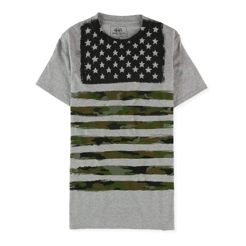 Ecko Unltd. Mens Camo Stars And Stripes Graphic T-Shirt, Grey, Small