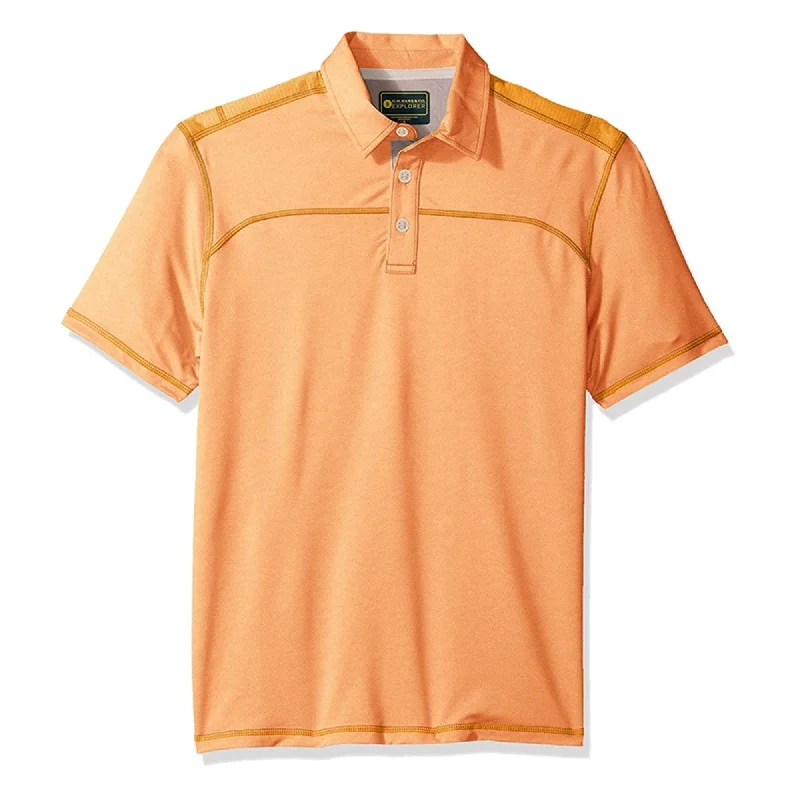 G.H. Bass & Co. Mens White Water Rugby Polo Shirt, Orange, Small