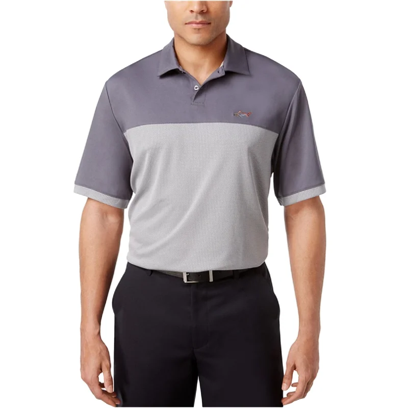 Greg Norman Mens Two Tone Embossed Rugby Polo Shirt