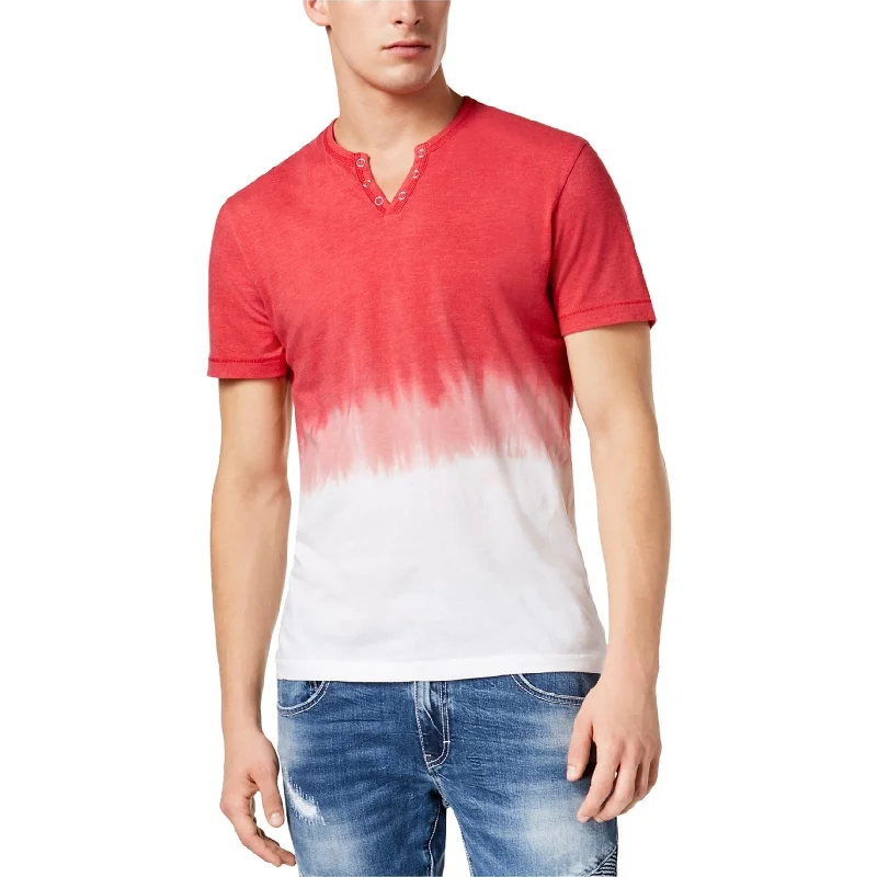 I-N-C Mens Dip Dye Basic T-Shirt, Red, Large