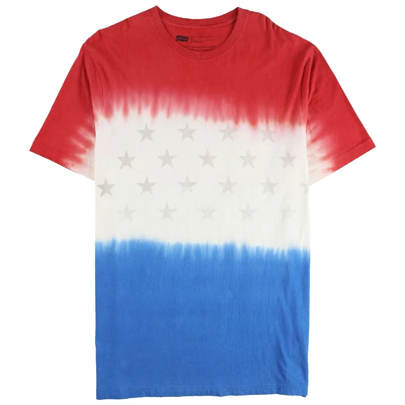 Levi's Mens Tie-Dye American Flag Graphic T-Shirt, Red, X-Large