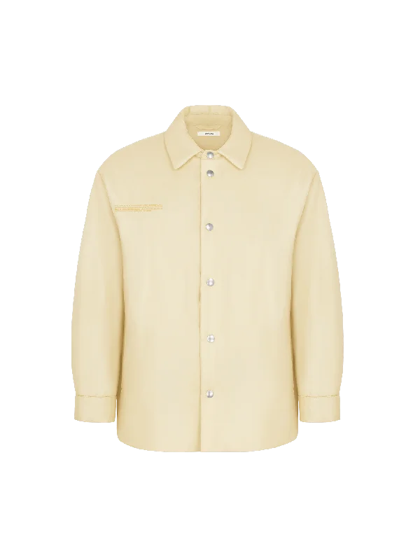 Mens Flower-Warmth Padded Overshirt—Rind Yellow