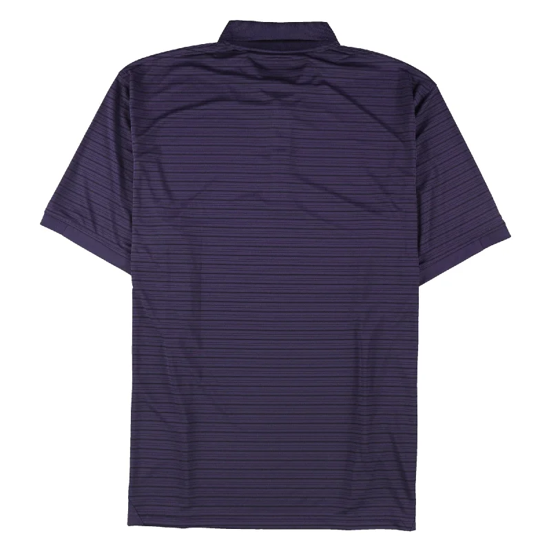 ONTOUR Mens Stripe Rugby Polo Shirt, Purple, Medium