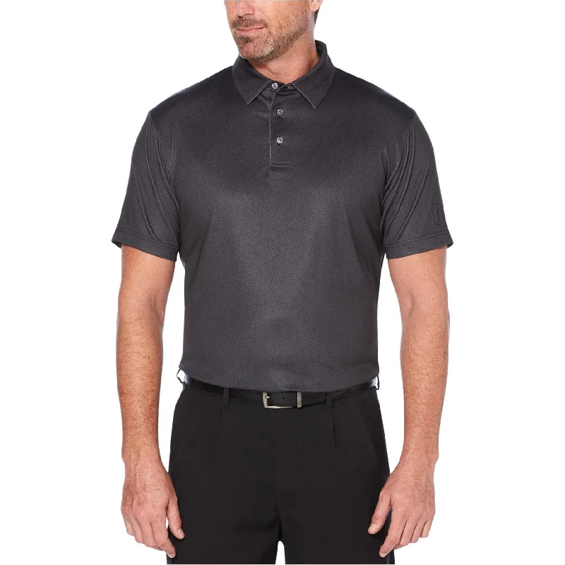 PGA Tour Mens Driflux Rugby Polo Shirt, Black, Small