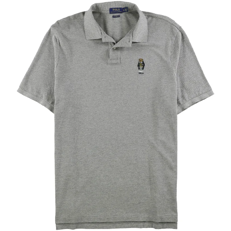 Ralph Lauren Mens Bear Rugby Polo Shirt, Grey, X-Large