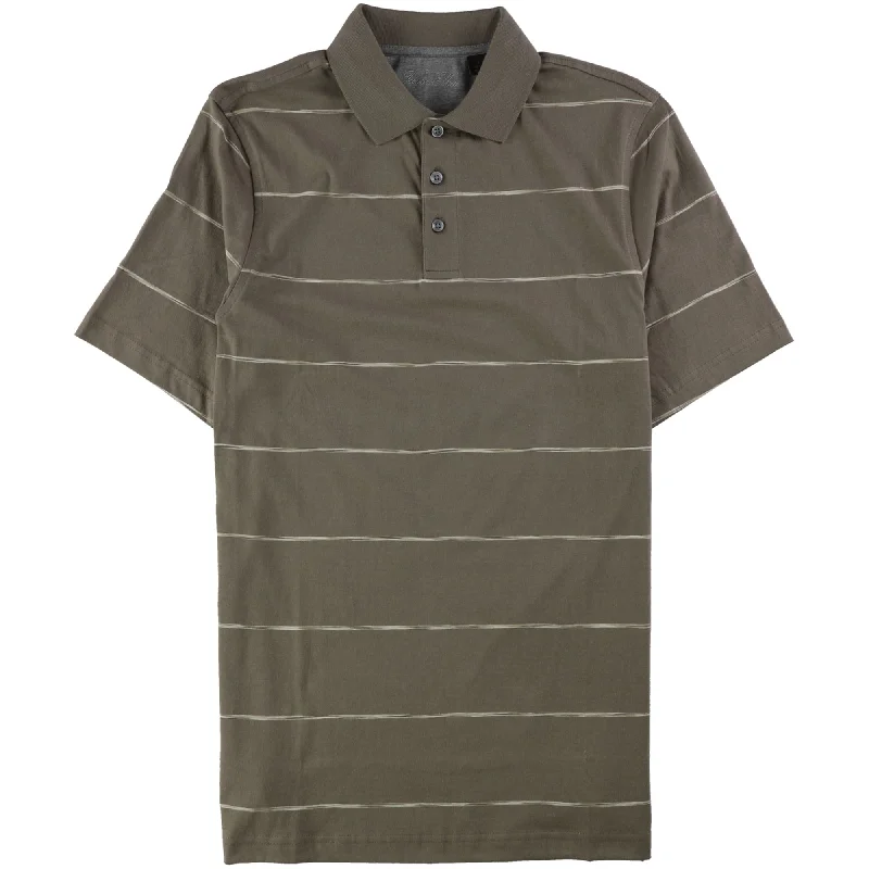 Tasso Elba Mens Novelty Rugby Polo Shirt, Brown, Small