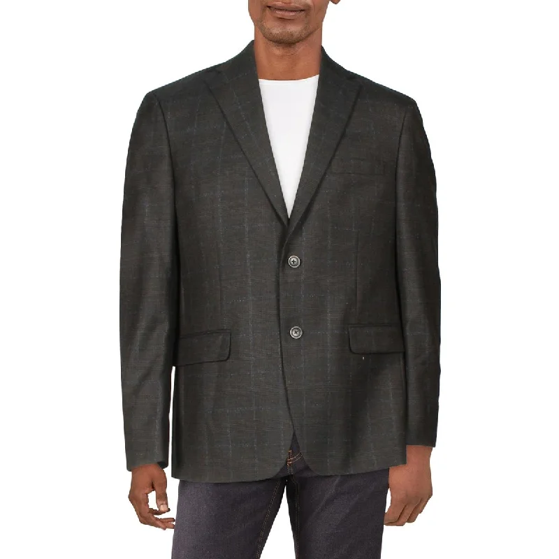 Tommy Hilfiger Mens Wool Glen Plaid Sportcoat