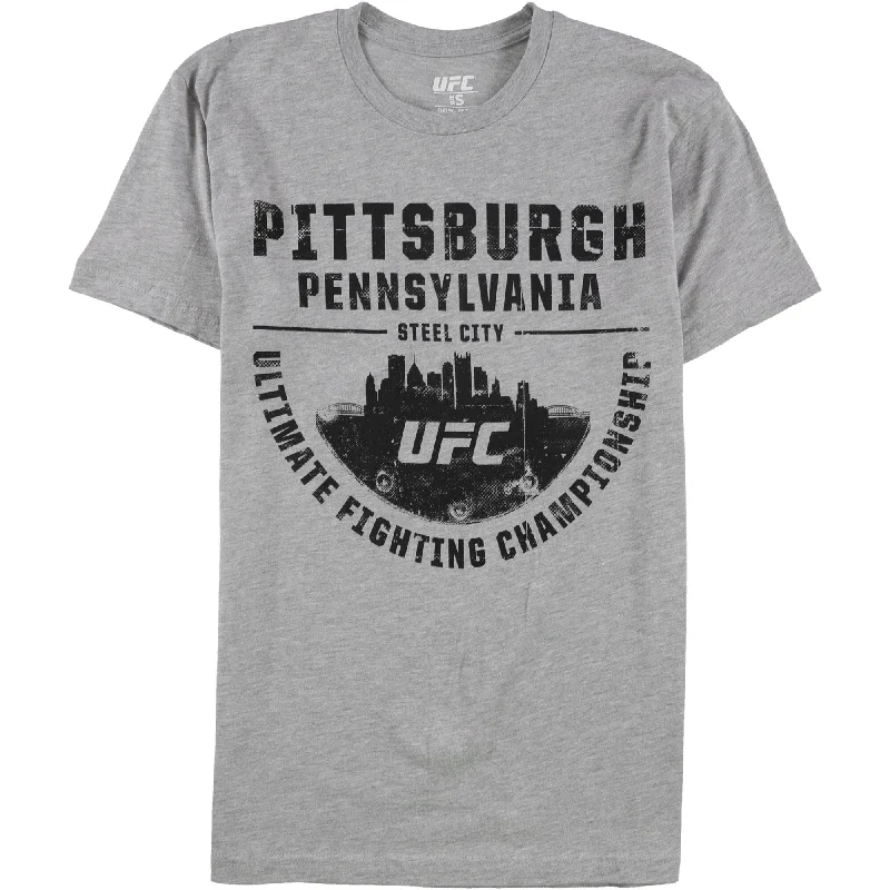 UFC Mens Pittsburgh Pennsylvania Graphic T-Shirt, Grey, Small