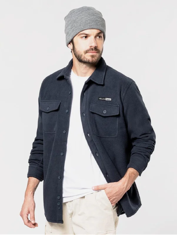 Vegan Men's Sherpa-Lined Fleece Overshirt | Multiple Colours