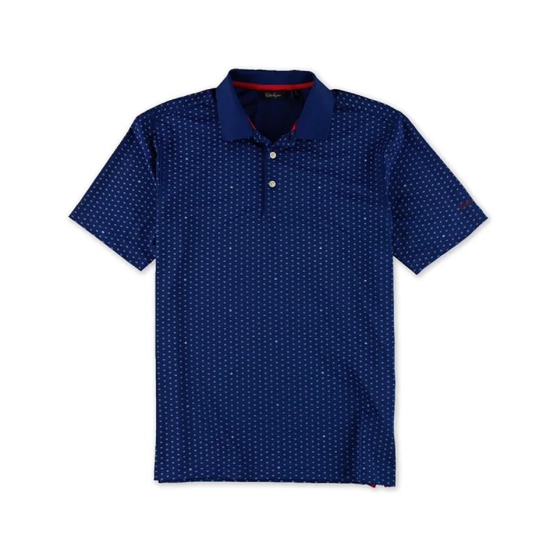 Walter Hagan Mens Star Dot Rugby Polo Shirt, Blue, Small