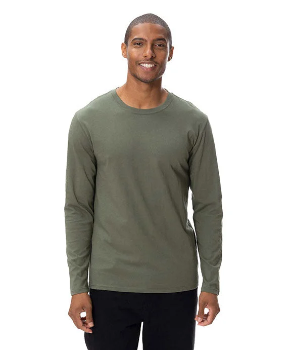 180LS - Threadfast Apparel Unisex Ultimate Long-Sleeve Cotton T-Shirt | Army