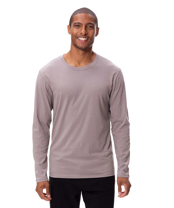 180LS - Threadfast Apparel Unisex Ultimate Long-Sleeve Cotton T-Shirt | Smoke