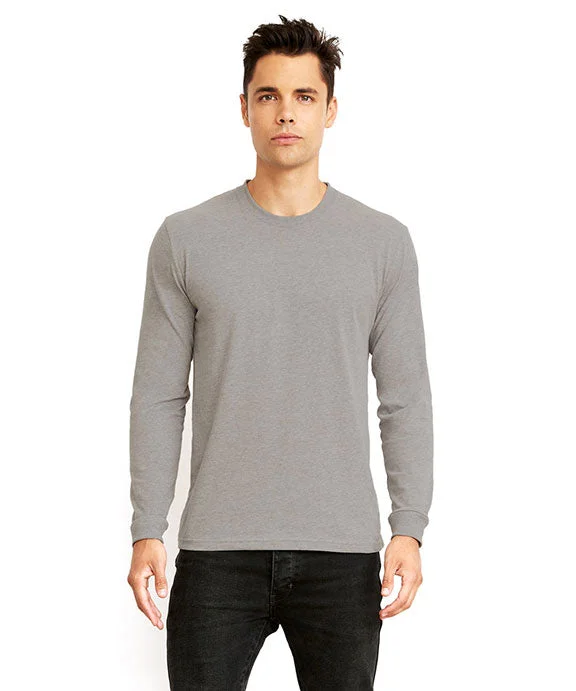 6411 - Next Level Unisex Sueded Long-Sleeve Crew | Dark Heather Grey