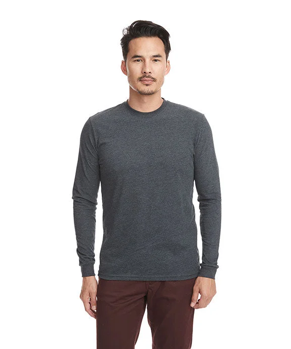 6411 - Next Level Unisex Sueded Long-Sleeve Crew | Heather Charcoal