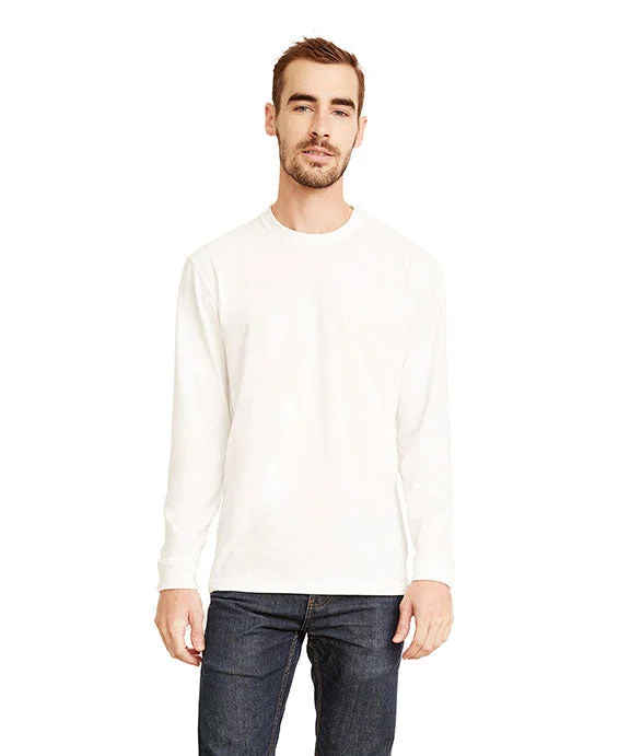 6411 - Next Level Unisex Sueded Long-Sleeve Crew | White