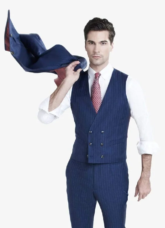 Navy Pinstripe Waistcoat