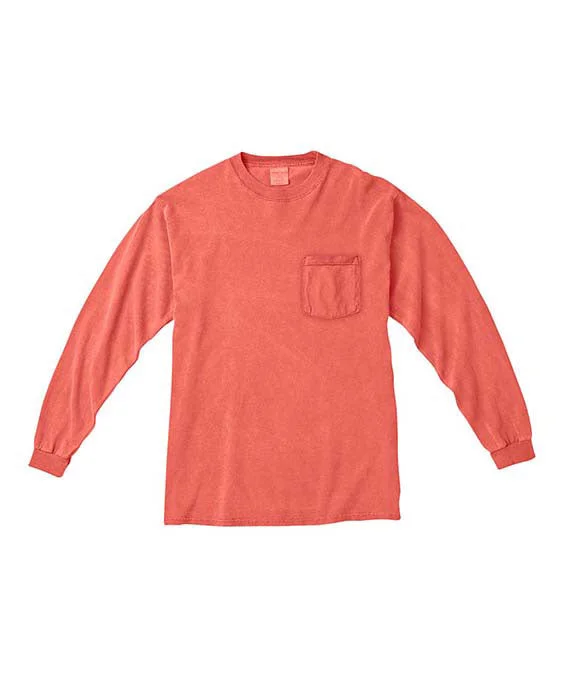 C4410 - Comfort Colors Adult Heavyweight RS Long-Sleeve Pocket T-Shirt | Bright Salmon