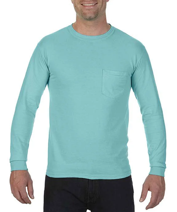 C4410 - Comfort Colors Adult Heavyweight RS Long-Sleeve Pocket T-Shirt | Chalky Mint