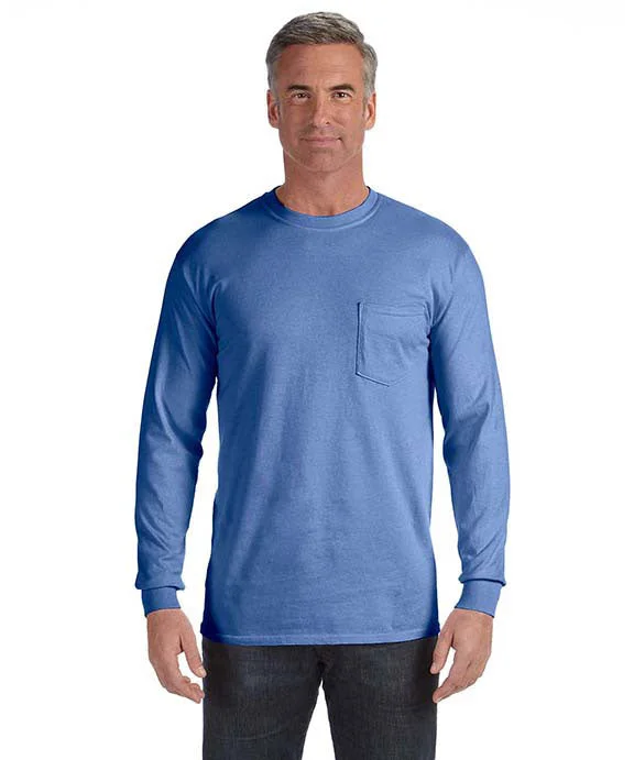 C4410 - Comfort Colors Adult Heavyweight RS Long-Sleeve Pocket T-Shirt | Flo Blue