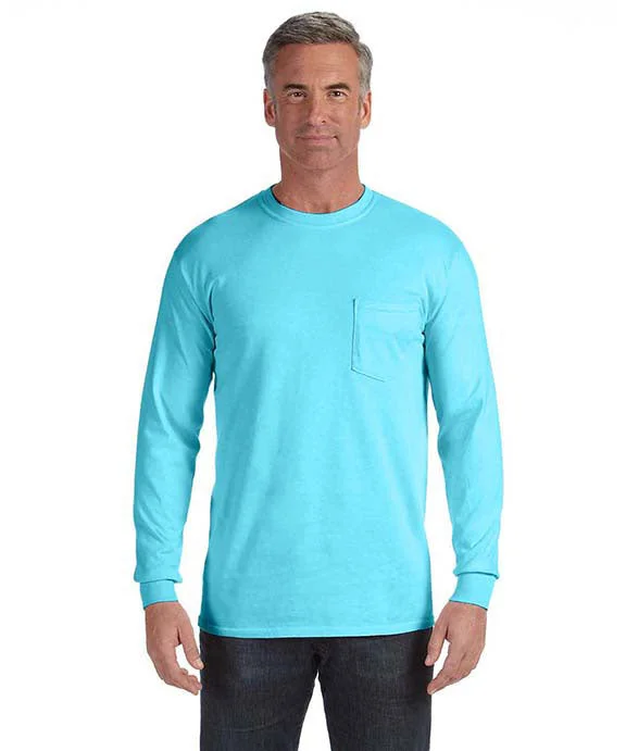 C4410 - Comfort Colors Adult Heavyweight RS Long-Sleeve Pocket T-Shirt | Lagoon Blue