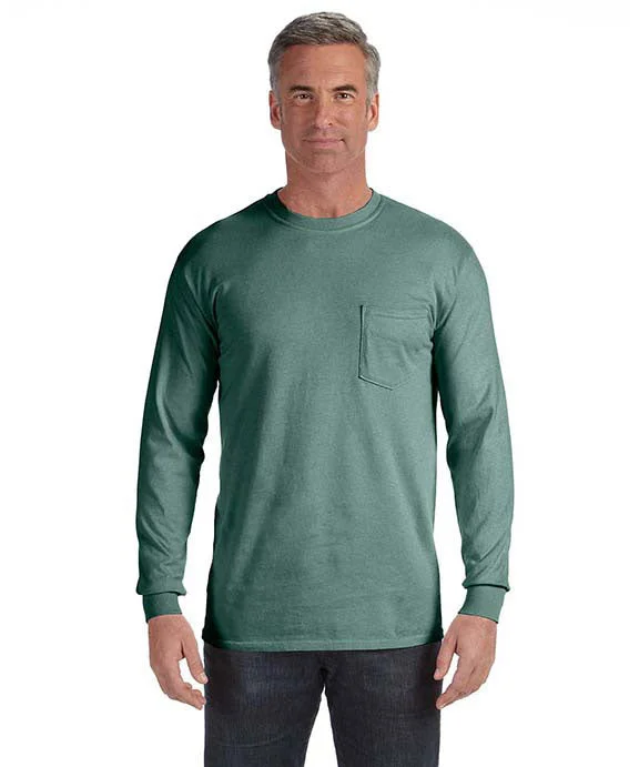 C4410 - Comfort Colors Adult Heavyweight RS Long-Sleeve Pocket T-Shirt | Light Green