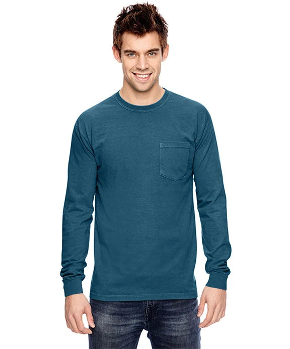 C4410 - Comfort Colors Adult Heavyweight RS Long-Sleeve Pocket T-Shirt | Topaz Blue