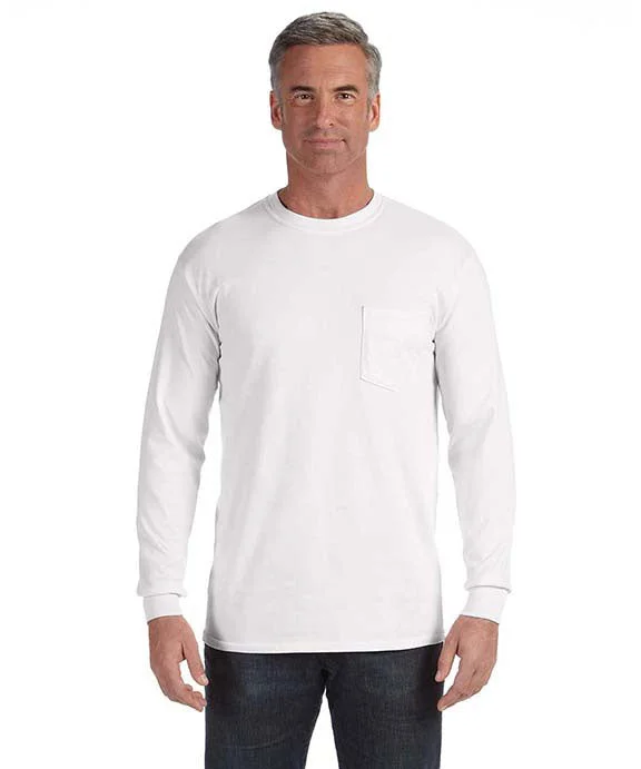 C4410 - Comfort Colors Adult Heavyweight RS Long-Sleeve Pocket T-Shirt | White