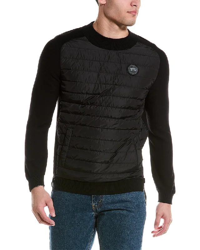 Canada Goose Reversible Quilted Down Front Wool Pullover