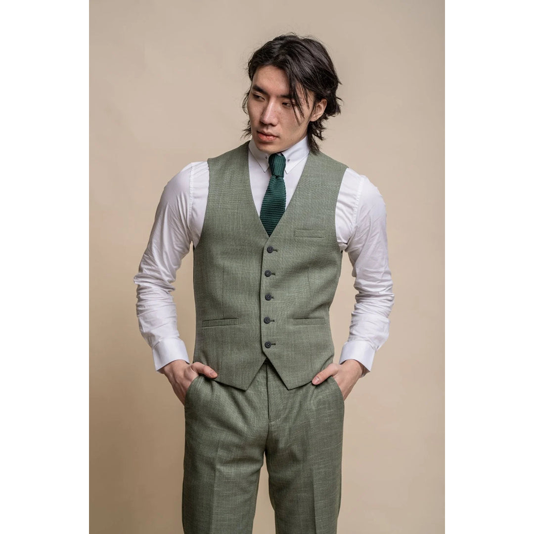 Miami - Men's Sage Green Summer Waistcoat