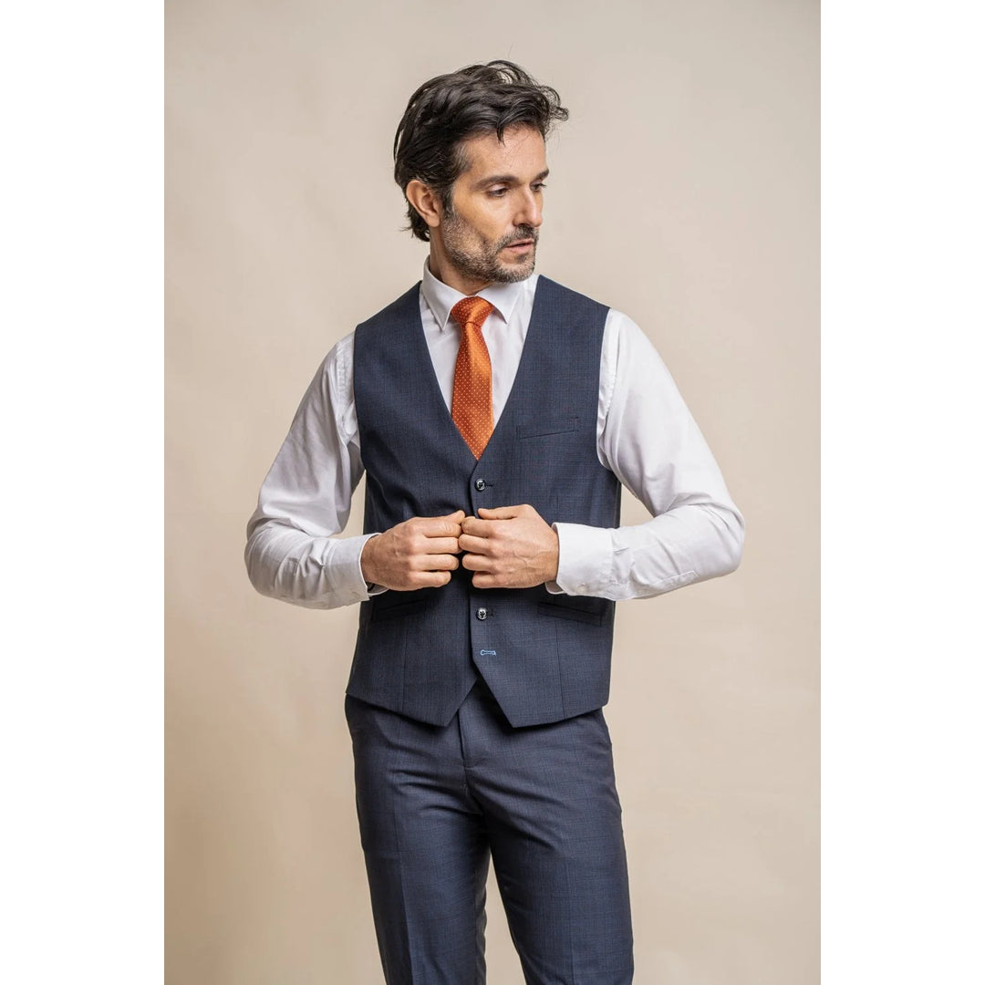 Seeba - Men's Classic Navy Blue Waistcoat