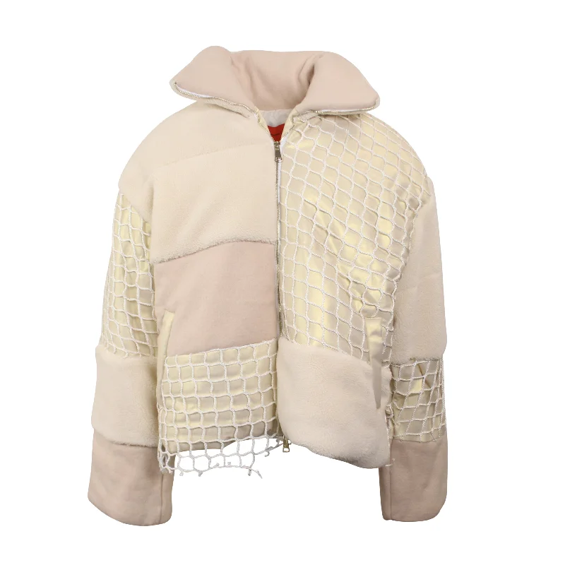 Off White Birds Eye View Landscape Puffer