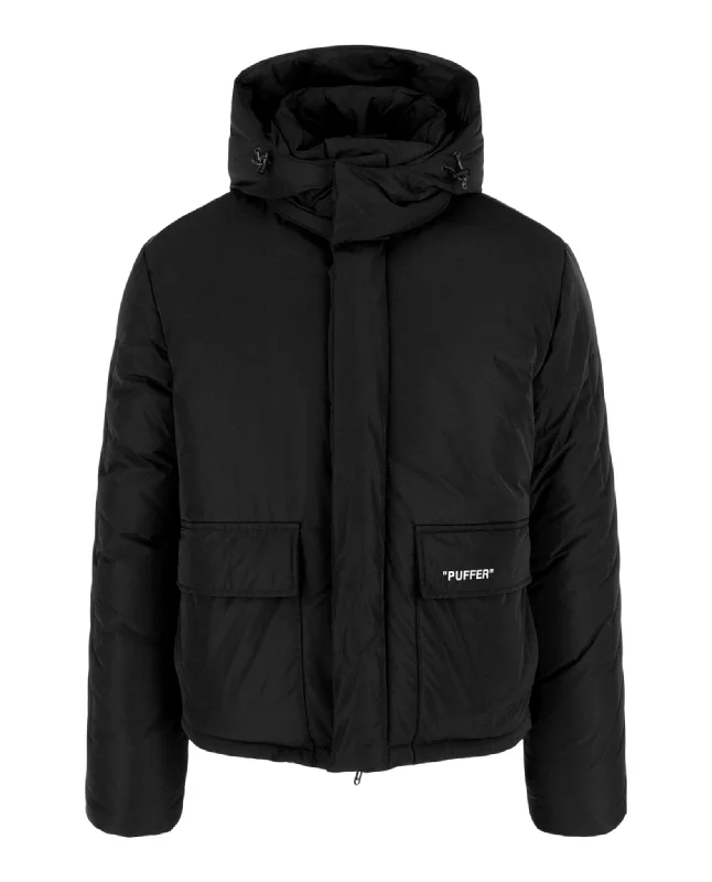 Outline Diag Quote Puffer Jacket