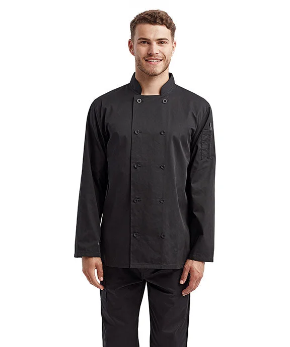 RP657 - Artisan Collection by Reprime Unisex Long-Sleeve Sustainable Chefs Jacket | Black