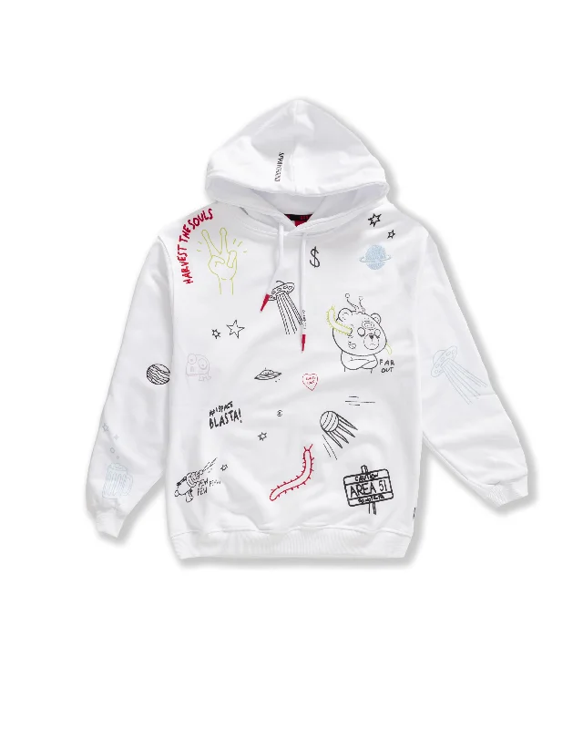 Sprayground Hoodie ALIEN DOODLE HOODIE White