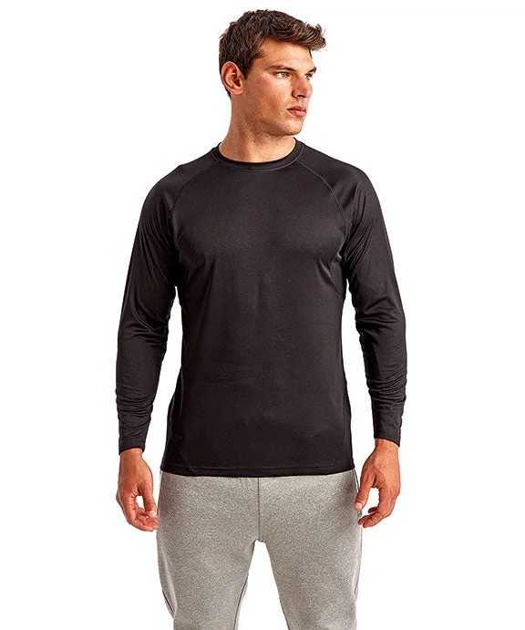 TD050 - TriDri Unisex Panelled Long-Sleeve Tech T-Shirt | Black