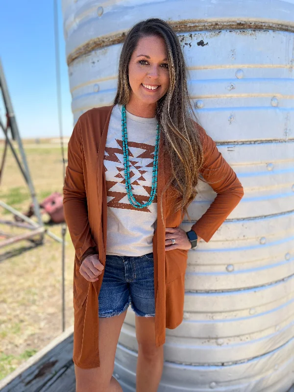 Ava Rust Cardigan by Texas True Threads