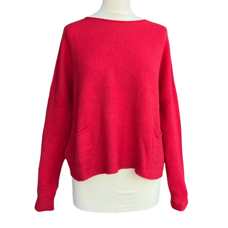 Jodie Round Neck Jumper in Red