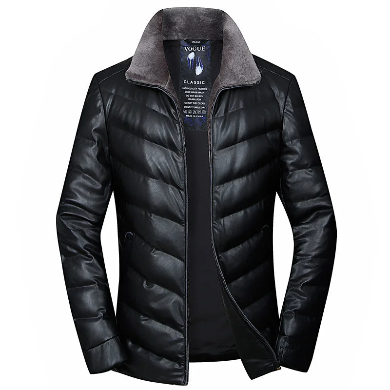 Winter Warm Down Jacket With Wool Collar