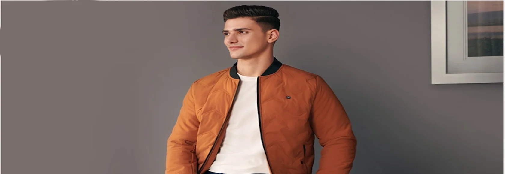 men's jacket made from durable cotton blend, offering a modern cut and versatile functionality.